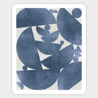 Navy Blue Abstract Mid Century Modern Boho Art Sticker